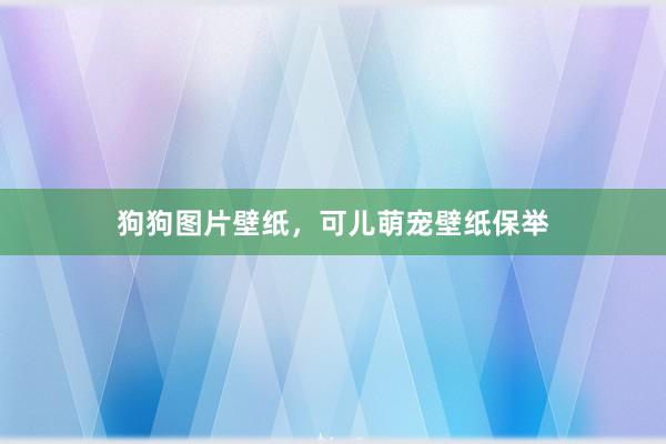 狗狗图片壁纸，可儿萌宠壁纸保举